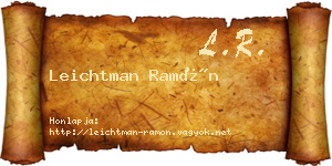 Leichtman Ramón névjegykártya